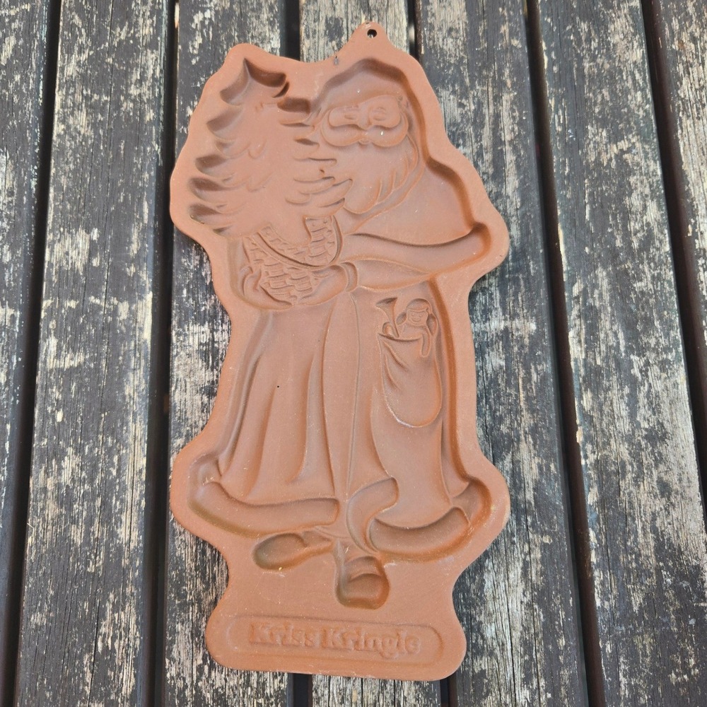 Longaberger Pottery Kris Kringle Cookie Mold Christmas 1991 Terracotta USA